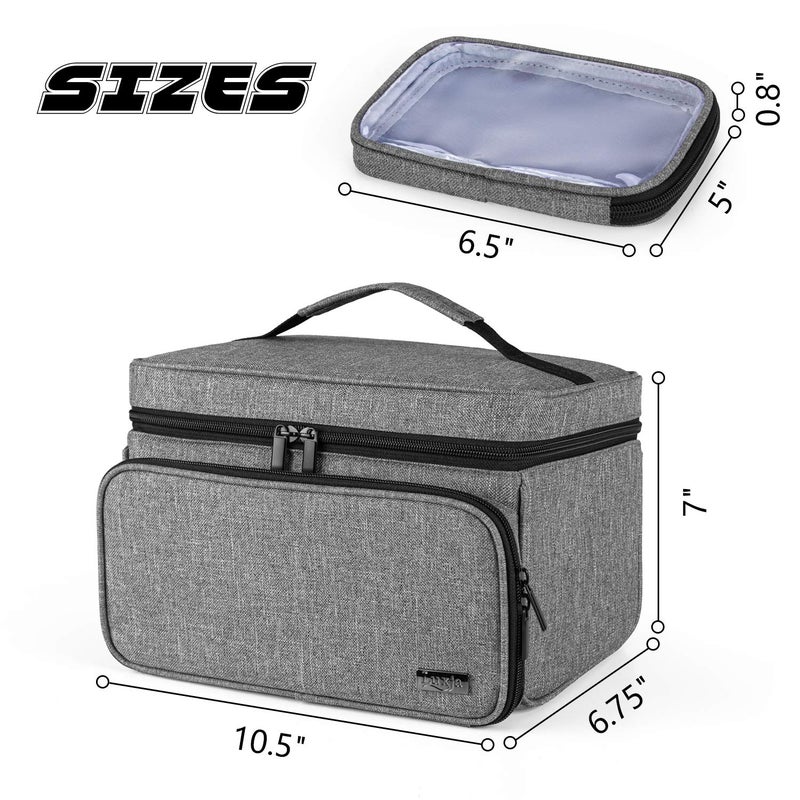 LUXJA Sewing Accessories Organizer with 2 Detachable Clear Pockets, Sewing Supplies Organizer (Patent Design), Gray - Image 4